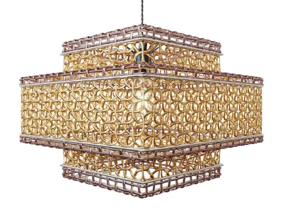 RotanLampSet2 rattan pendant light 3D model