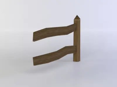 Fence segment Low-poly 3D model