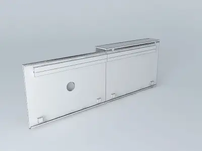 TV panel with sliding door TV 32 3D model