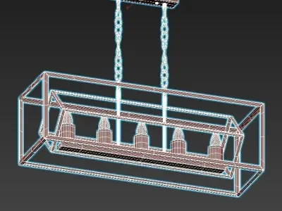 Eurosvet-70122 light fixture with four lights hanging from it 3D model
