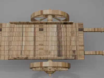 Rustic Wooden Cart 3D Asset Free 3D model