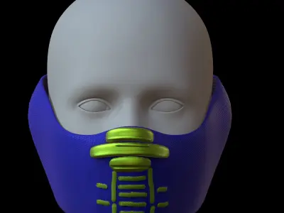 Gas mask helmet 3d model scifi Low-poly  Low-poly 3D model 138