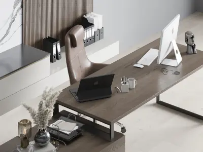 Boss Desk - Office Furniture 02 3D model