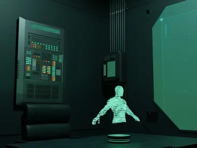Futuristic Interrogation Room 3D model