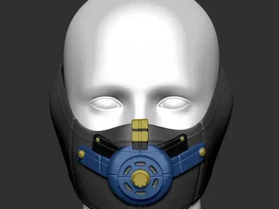 gas mask helmet scifi high poly sculpt ver 3 3d printable  3D model