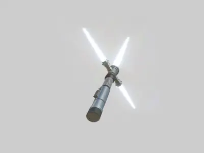 Star Wars Lightsaber Crossguard 06 White - SciFi Weapon Low-poly 3D model