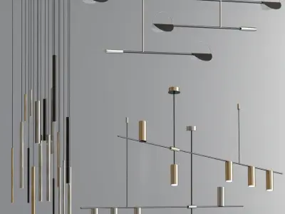 Modern Led Pendant Light Collection 3D model