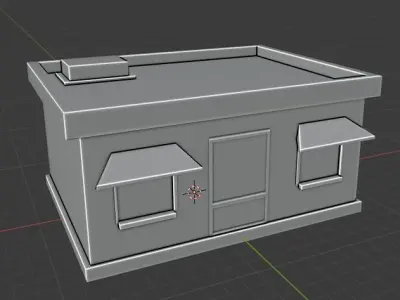 Simple Low Poly Shop Clear Windows Free low-poly 3D model