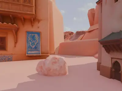 Desert Oasis Village Low-poly 3D model