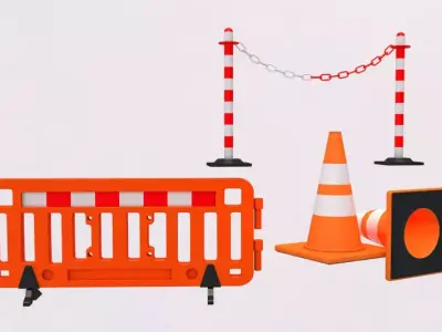 3D Street Elements Collection 3D model