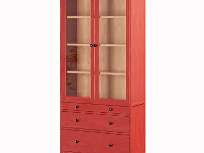 HEMNES Glass-door cabinet 3D model