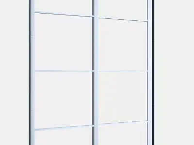 PAX Pair of sliding door frames w rail Low-poly 3D model