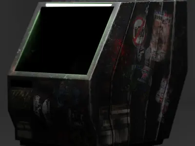 SciFi mailbox-trashcan Low-poly 3D model