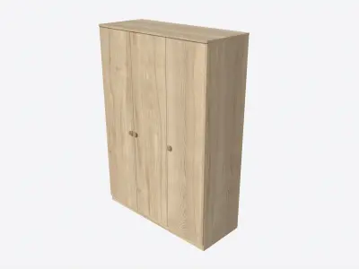 Wardrobe 3-door Wooden 3D model