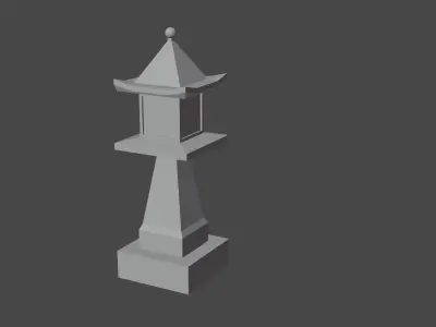 Japanese outdoor lamp Low-poly 3D model