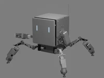 Sprinkles the bot - low poly sci-fi robot 3D model Low-poly 3D model