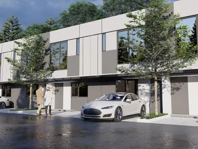 5x10 5m Modern 2 Storey House  SketchUp Model Only 3D model