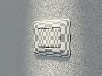 Bticino Matix Wall Socket TV and LAN Low-poly 3D model