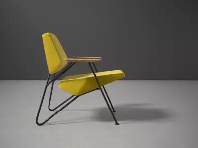 Polygon chair with legs and armrests 3D model