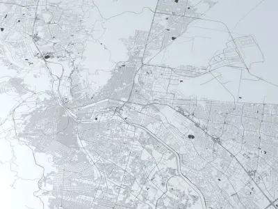El Paso and Ciudad Juarez Road Network and Streets 3D model