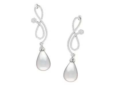 Light Weight Gold Diamond Earring  -earr19 3D print model
