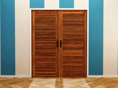 DOOR---Double leaf Low-poly 3D model