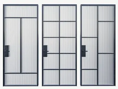 Interior Door Metal Set 03 3D model