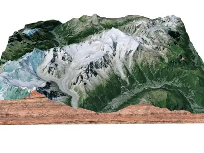 Mont Blanc Mountain Italy 3D model