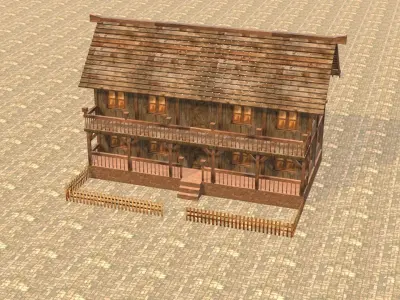 Medieval house fourteen 17 Low-poly 3D model