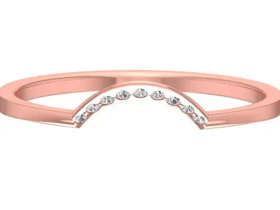 Solitaire Women Light Weight Band Ring 3D print model 10