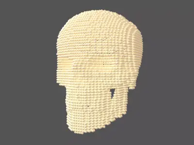 Voxel Skull Round Style v1 001 3D model