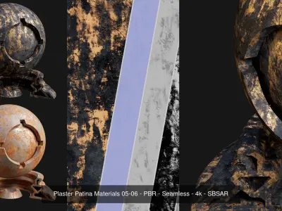 Patina Material Collection 01-20 - PBR - Seamless - 4k - SBSAR 3D Model Pack