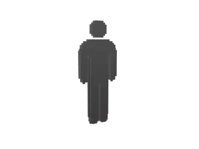 Voxel Style Boy Symbol v3 001 Low-poly 3D model