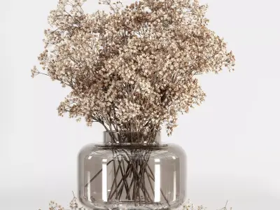 plants bouquet vase 26 3D model