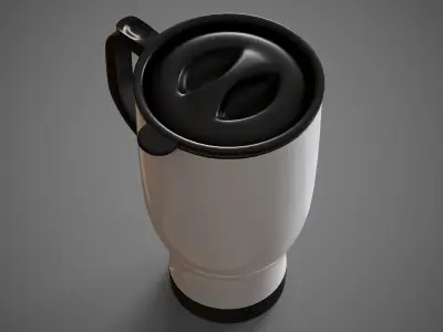 Travel Mug White Low-poly 3D model