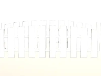 Wooden Low Fence 2 texture garden palisade Low-poly 3D model