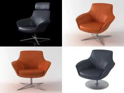 Oskar four different chairs 3D model