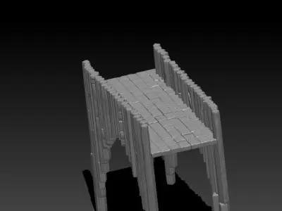 basalt pillar arch bridge 3D model