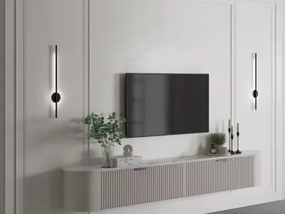 Tv Wall Set 02 3D model