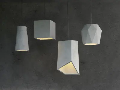 Concrete chandeliers 3D model