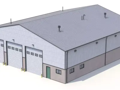 2 Industrial Buildings Collection 3D Model Pack