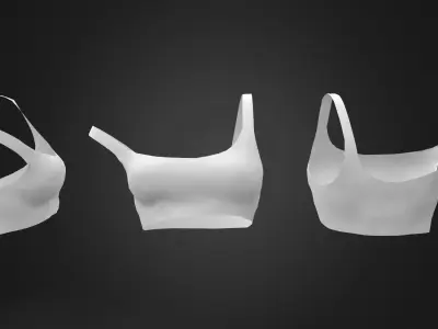 Off Shoulder Crop Top Low-poly 3D model