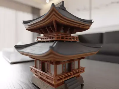 japanese temple 3D print model get