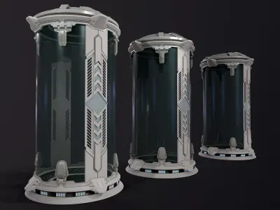 Sci-Fi cryo pod Low-poly 3D model