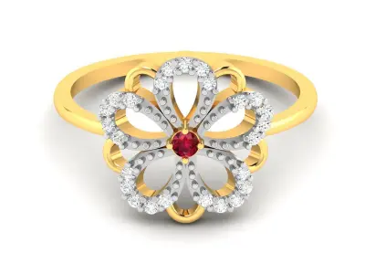 Diamond Ring For Women 3d Print Model 3D print model 52