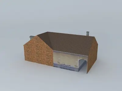 Old Corner House Low-poly 3D model