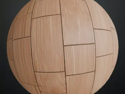 Light Ash Staggered Block Parquet PBR Seamless Texture