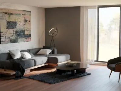 Design of a living room in a modern and sports style 3D model
