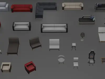190 ArchViz Game Assets Low-poly 3D model