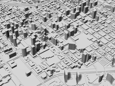 3D San Diego Map City Art Landmark Model of San Diego Skyline 3D print model